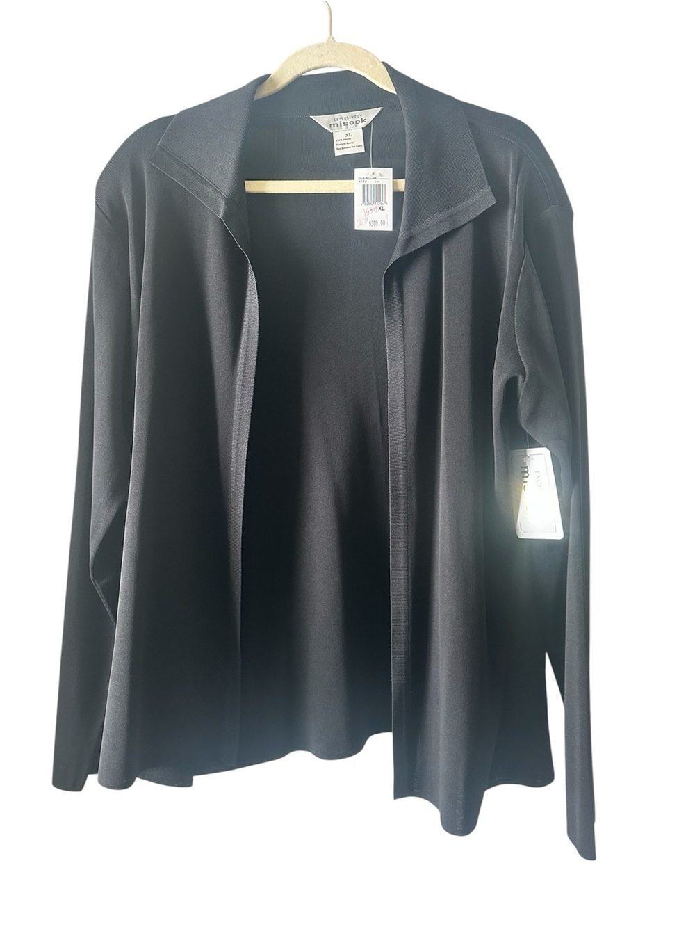 Exclusively MISOOK Black Open Front Jacket  Cardigan Size XL